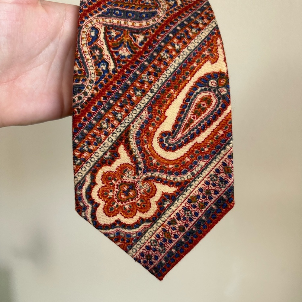 Vintage 1970's Polo Ralph Lauren Wool Paisley Tie - Picture 3 of 11